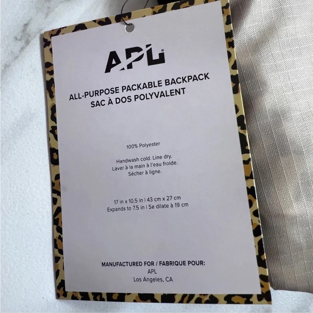 APL All Purpose Packable Backpack NWT